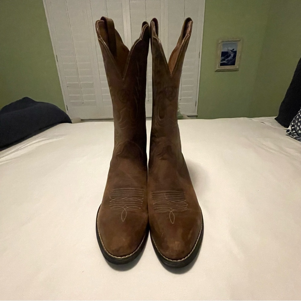Brown Leather Western Boots by Ariat